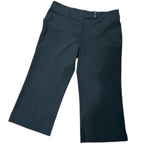 BCBG Max Azria Black  Size 8 Cropped Dress Pants Flat Front Straight Leg Trouser